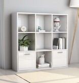 VidaXL Boekenkast 98x30x98 cm bewerkt hout hoogglans wit