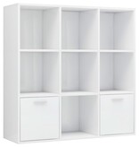 VidaXL Boekenkast 98x30x98 cm bewerkt hout hoogglans wit