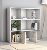 VidaXL Boekenkast 98x30x98 cm bewerkt hout hoogglans wit
