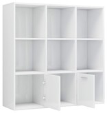 VidaXL Boekenkast 98x30x98 cm bewerkt hout hoogglans wit