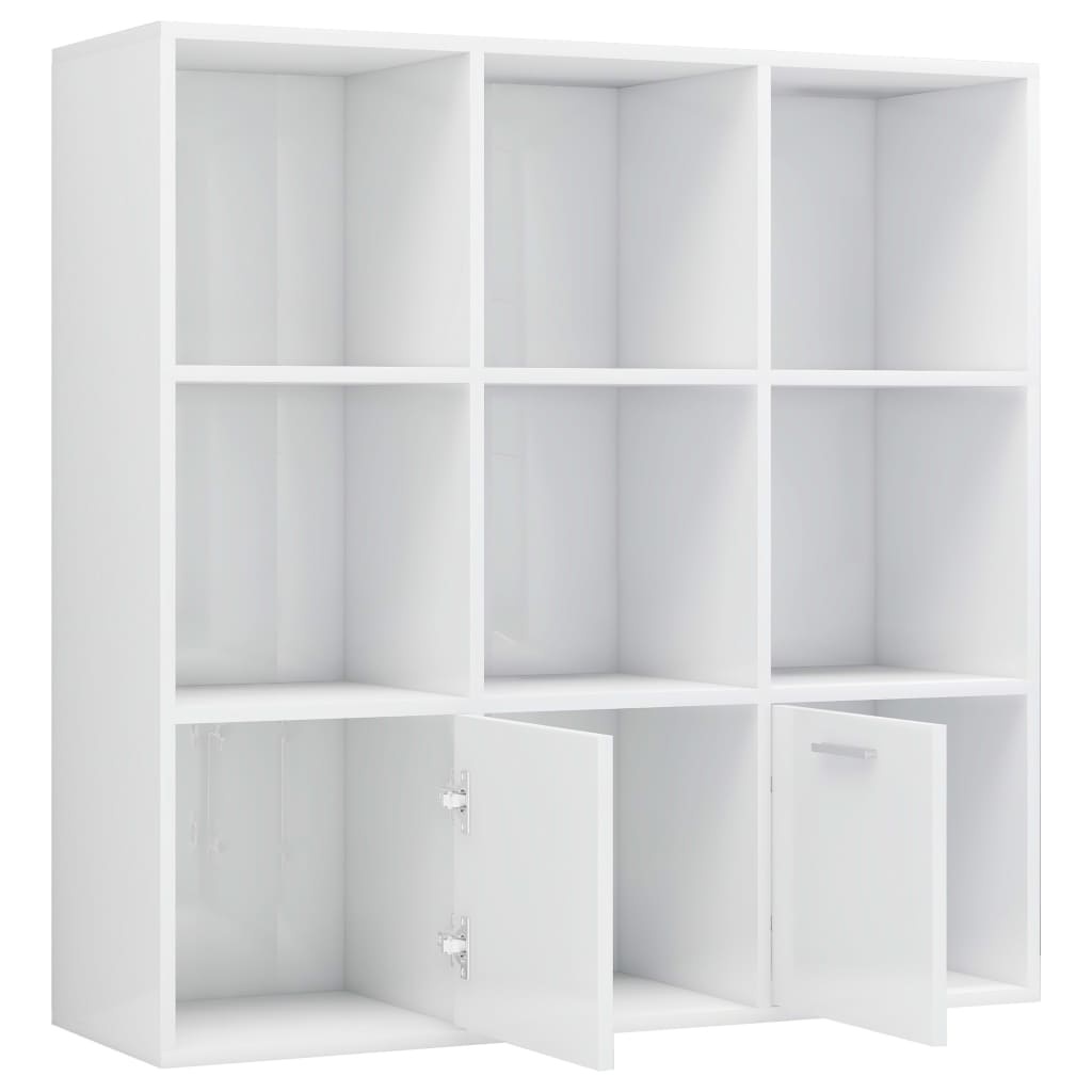 VidaXL Boekenkast 98x30x98 cm bewerkt hout hoogglans wit