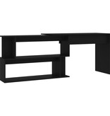 VidaXL Hoekbureau 200x50x76 cm bewerkt hout zwart