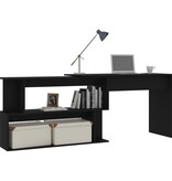 VidaXL Hoekbureau 200x50x76 cm bewerkt hout zwart
