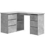 VidaXL Hoekbureau 145x100x76 cm bewerkt hout betongrijs