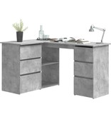 VidaXL Hoekbureau 145x100x76 cm bewerkt hout betongrijs