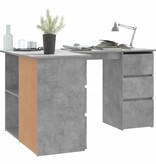 VidaXL Hoekbureau 145x100x76 cm bewerkt hout betongrijs