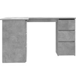 VidaXL Hoekbureau 145x100x76 cm bewerkt hout betongrijs