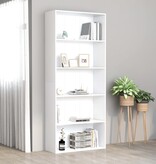 VidaXL Boekenkast met 5 schappen 80x30x189 cm spaanplaat wit