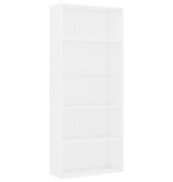 VidaXL Boekenkast met 5 schappen 80x30x189 cm spaanplaat wit
