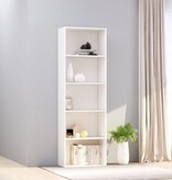 VidaXL Boekenkast met 5 schappen 60x30x189 cm bewerkt hout wit