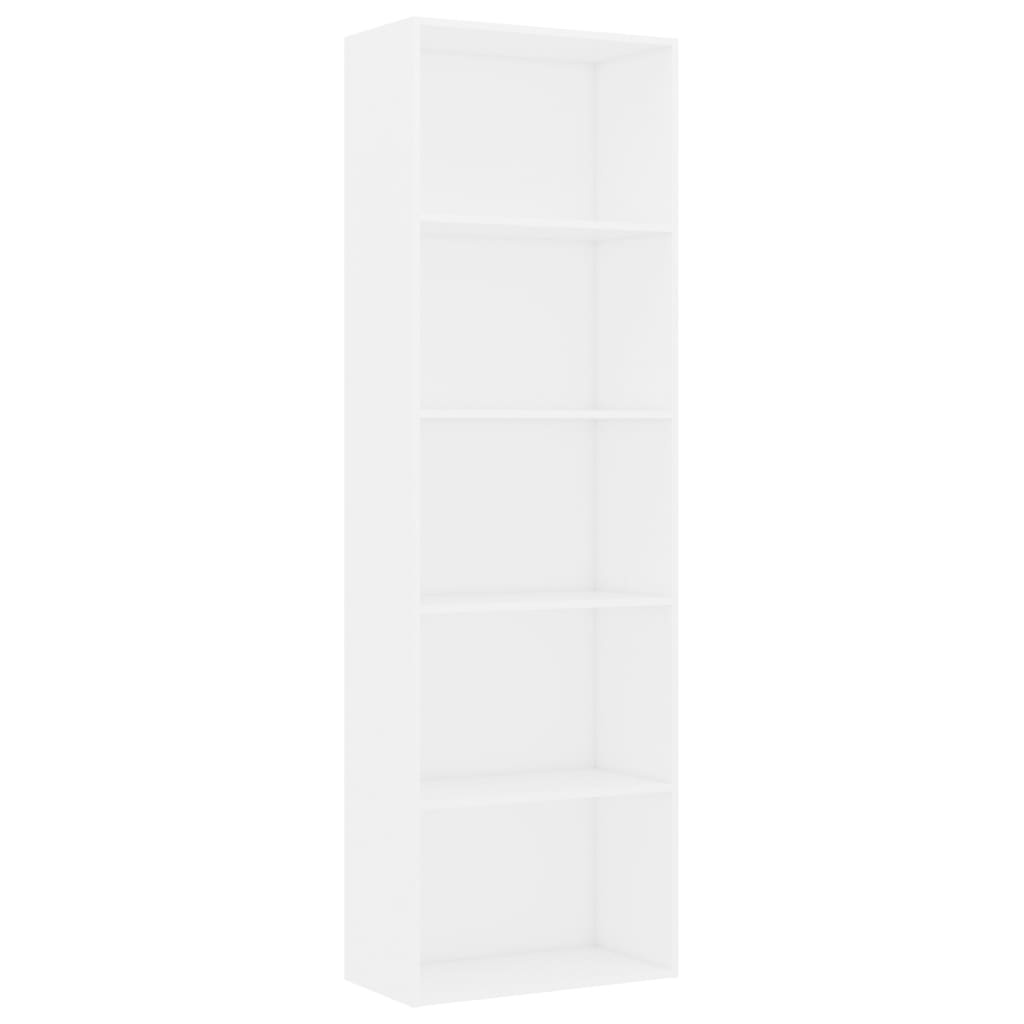 VidaXL Boekenkast met 5 schappen 60x30x189 cm bewerkt hout wit