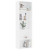 VidaXL Boekenkast met 5 schappen 60x30x189 cm bewerkt hout wit