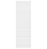 VidaXL Boekenkast met 5 schappen 60x30x189 cm bewerkt hout wit