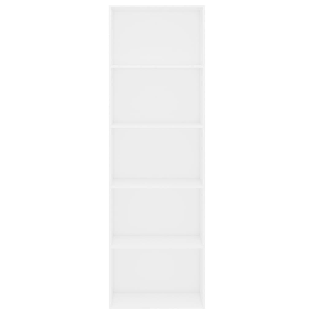 VidaXL Boekenkast met 5 schappen 60x30x189 cm bewerkt hout wit