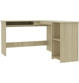 VidaXL Hoekbureau L-vormig 120x140x75cm bewerkt hout sonoma eikenkleur