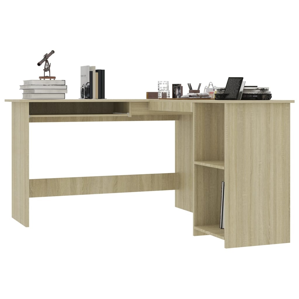 VidaXL Hoekbureau L-vormig 120x140x75cm bewerkt hout sonoma eikenkleur