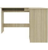 VidaXL Hoekbureau L-vormig 120x140x75cm bewerkt hout sonoma eikenkleur