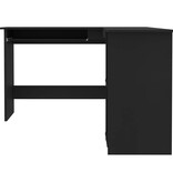 VidaXL Hoekbureau L-vormig 120x140x75 cm bewerkt hout zwart