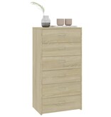 VidaXL Dressoir met 6 lades 50x34x96 cm bewerkt hout sonoma eikenkleur