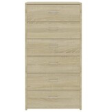 VidaXL Dressoir met 6 lades 50x34x96 cm bewerkt hout sonoma eikenkleur