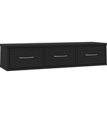 VidaXL Wandschap met lades 88x26x18,5 cm spaanplaat zwart