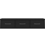 VidaXL Wandschap met lades 88x26x18,5 cm spaanplaat zwart