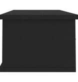 VidaXL Wandschap met lades 88x26x18,5 cm spaanplaat zwart