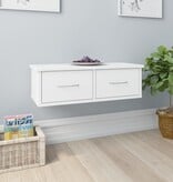 VidaXL Wandschap met lades 60x26x18,5 cm bewerkt hout wit