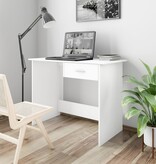 VidaXL Bureau 100x50x76 cm bewerkt hout wit