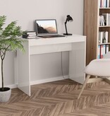 VidaXL Bureau 90x40x72 cm bewerkt hout hoogglans wit