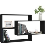 VidaXL Wandschappen 104x20x58,5 cm bewerkt hout zwart