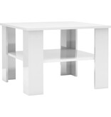 VidaXL Salontafel 60x60x42 cm bewerkt hout hoogglans wit