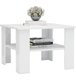 VidaXL Salontafel 60x60x42 cm bewerkt hout hoogglans wit