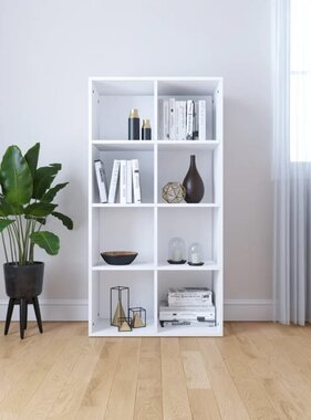 VidaXL Boekenkast/dressoir 66x30x130 cm bewerkt hout wit