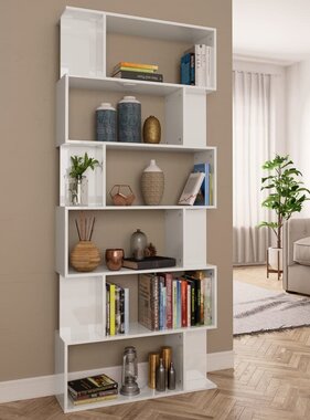 VidaXL Boekenkast/kamerscherm 80x24x192 cm hoogglans wit
