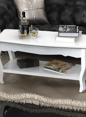 VidaXL Salontafel met 2 lagen MDF wit