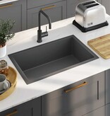 VidaXL Gootsteen handgemaakt roestvrij staal zwart