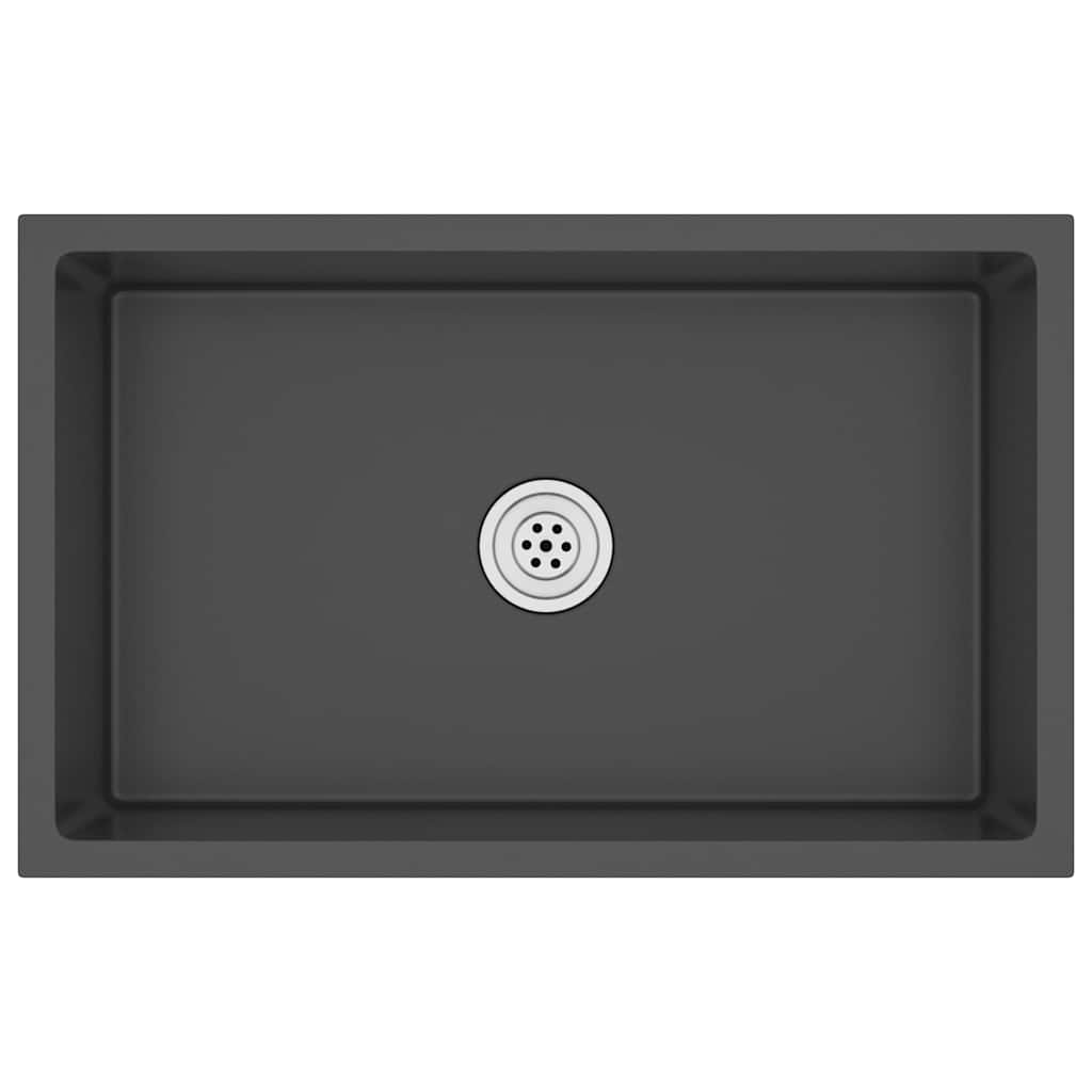 VidaXL Gootsteen handgemaakt roestvrij staal zwart