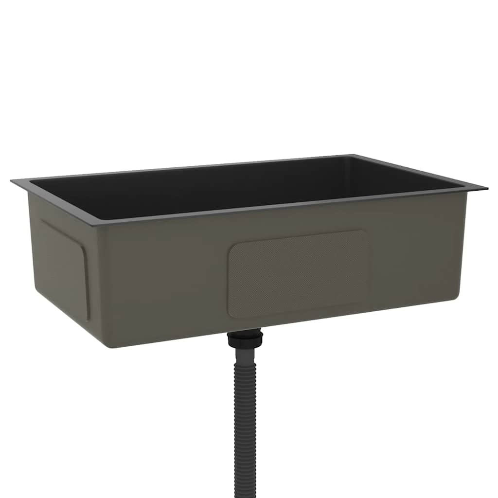 VidaXL Gootsteen handgemaakt roestvrij staal zwart