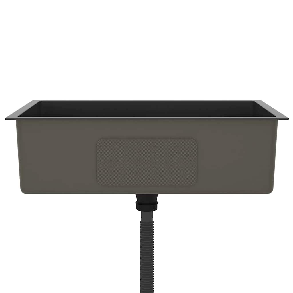 VidaXL Gootsteen handgemaakt roestvrij staal zwart