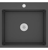 VidaXL Gootsteen handgemaakt roestvrij staal zwart