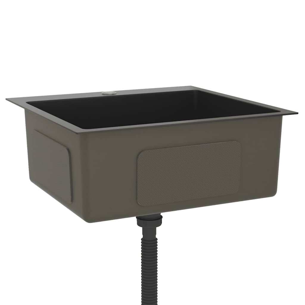 VidaXL Gootsteen handgemaakt roestvrij staal zwart