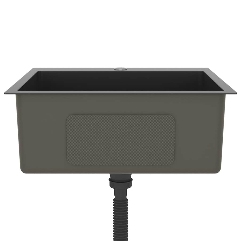 VidaXL Gootsteen handgemaakt roestvrij staal zwart