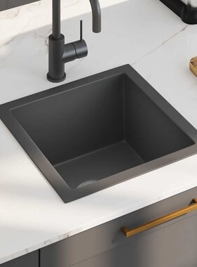 VidaXL Gootsteen handgemaakt roestvrij staal zwart