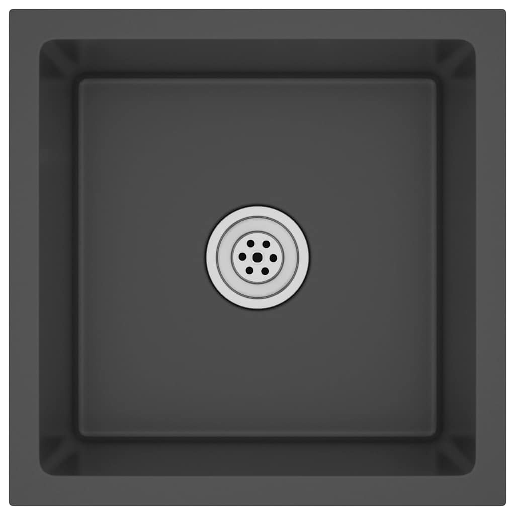 VidaXL Gootsteen handgemaakt roestvrij staal zwart