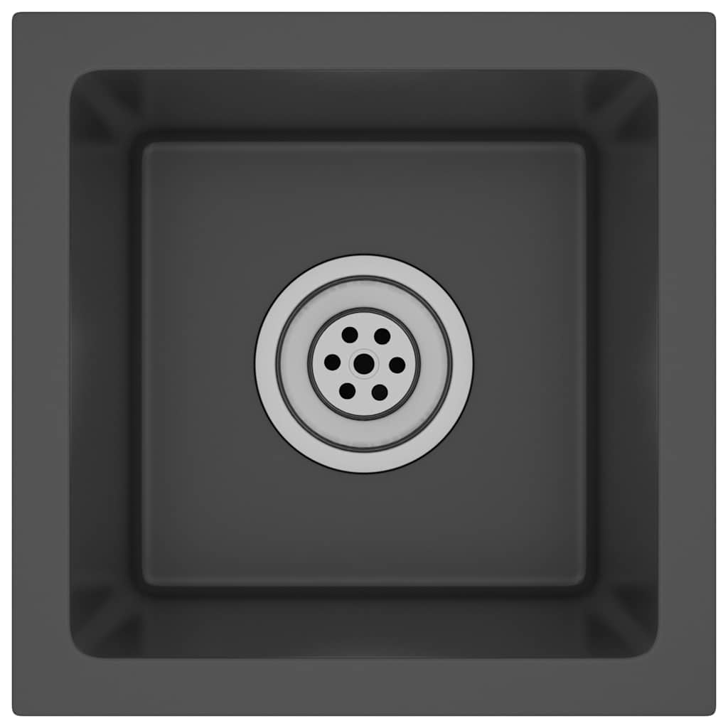 VidaXL Gootsteen handgemaakt roestvrij staal zwart