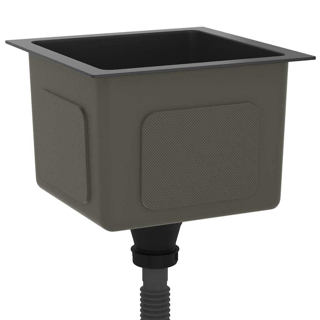 VidaXL Gootsteen handgemaakt roestvrij staal zwart