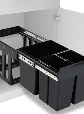VidaXL Inbouwprullenbak uittrekbaar soft-close 48 L
