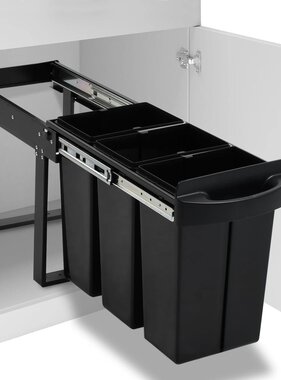 VidaXL Inbouwprullenbak uittrekbaar soft-close 36 L