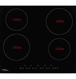 VidaXL Keramische kookplaat met 4 kookzones aanraakbediening 6000 W